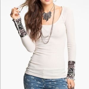 We The Free People Long Sleeve Shirt Knit Cuff